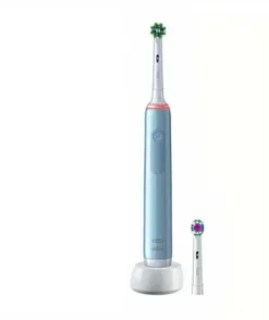 Oral-B Pro 3 80332162, Erwachsener, Rotierende-vibrierende Zahnbürste, Tägliche Pflege, Sensibel, Für Weiße Zähne, Schwarz, Blau, 2 Min, Rund