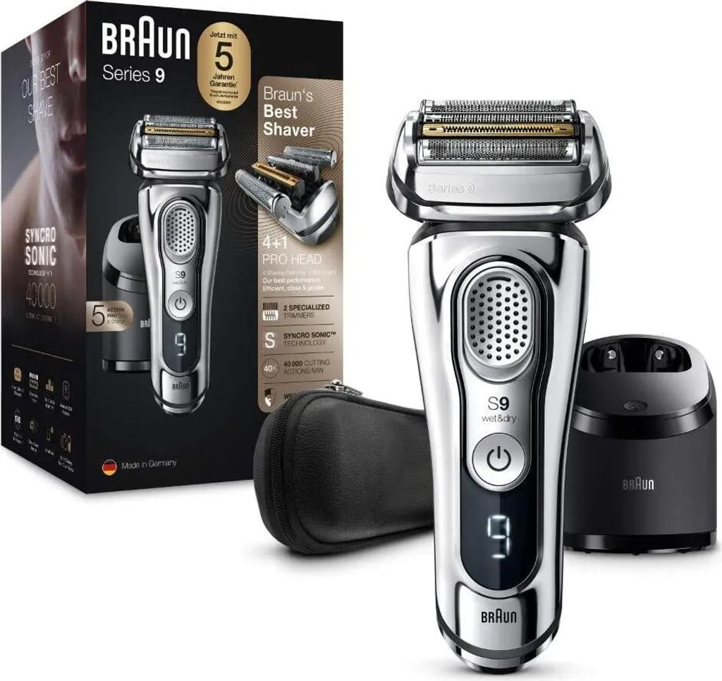 Braun Series 9 9395cc Herren Elektrorasierer Mit Reinigungs- Und Ladestation Und Reise-Etui, Chrom 3 Braun Series 9 9395cc Herren Elektrorasierer Mit Reinigungs- Und Ladestation Und Reise-Etui, Chrom