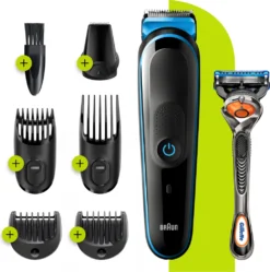 Braun 7-in-1-Trimmer MGK3245 Barttrimmer, Gesichtshaartrimmer Und Haarschneider Für Herren, Schwarz/blau -Körperpflege Store 9b2462c30b504e4220fe075c4e3daca6