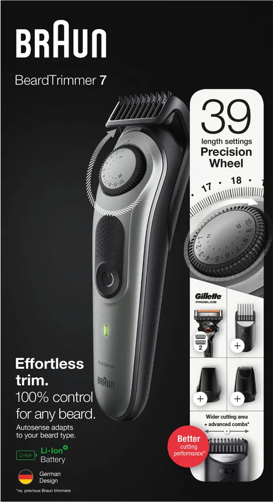 Braun Barttrimmer 7 BT7320, Barttrimmer Und Haarschneider Für Herren, Für Gesichts- Und Kopfhaare 4 Braun Barttrimmer 7 BT7320, Barttrimmer Und Haarschneider Für Herren, Für Gesichts- Und Kopfhaare – Bild 2
