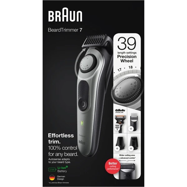Braun BeardTrimmer 7 BT7320, Bartschneider (silber/schwarz) 5 Braun BeardTrimmer 7 BT7320, Bartschneider (silber/schwarz) – Bild 3