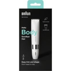 Braun Body BS1000 Mini-Körperhaartrimmer, Haarentferner (weiß/chrom) -Körperpflege Store Braun Body BS1000 Mini K rperhaartrimmer Haarentferner@@1722212 1
