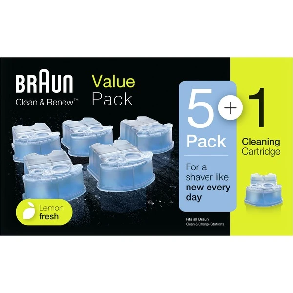 Braun Ersatzkartuschen CCR 5+1 Lemonfresh, Reinigungsmittel (6 Stück) 5 Braun Ersatzkartuschen CCR 5+1 Lemonfresh, Reinigungsmittel (6 Stück) – Bild 3