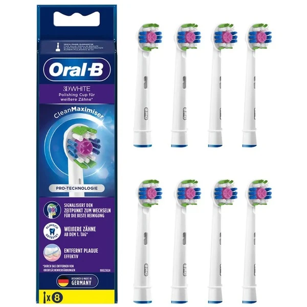 Braun Oral-B 3D White CleanMaximiser 8er, Aufsteckbürste (weiß, Frustfreie Verpackung) 3 Braun Oral-B 3D White CleanMaximiser 8er, Aufsteckbürste (weiß, Frustfreie Verpackung)