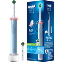 Braun Oral-B Pro 3 3000 CrossAction, Elektrische Zahnbürste (hellblau/weiß)