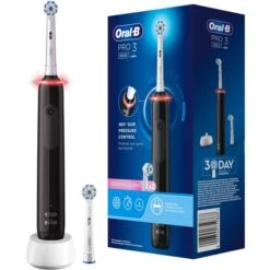Braun Oral-B Pro 3 3000 Sensitive Clean, Elektrische Zahnbürste (schwarz/weiß)