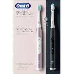 Braun Oral-B Pulsonic Slim Luxe 4900, Elektrische Zahnbürste (roségold/schwarz, Inkl. 2. Handstück)