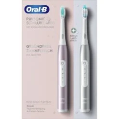 Braun Oral-B Pulsonic Slim Luxe 4900, Elektrische Zahnbürste (roségold/platin, Inkl. 2. Handstück)