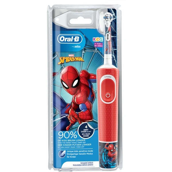 Braun Oral-B Vitality 100 Kids Spiderman, Elektrische Zahnbürste (rot/weiß) 3 Braun Oral-B Vitality 100 Kids Spiderman, Elektrische Zahnbürste (rot/weiß)