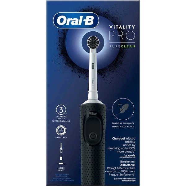 Braun Oral-B Vitality Pro D103 Pure Clean Black, Elektrische Zahnbürste (schwarz/weiß, Black/White) – Bild 3