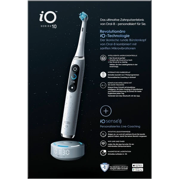 Braun Oral-B IO Series 10, Elektrische Zahnbürste (weiß, Stardust White) 6 Braun Oral-B IO Series 10, Elektrische Zahnbürste (weiß, Stardust White) – Bild 4