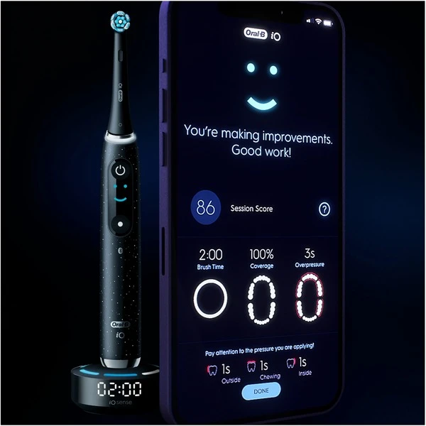Braun Oral-B IO Series 10, Elektrische Zahnbürste (schwarz, Cosmic Black) 8 Braun Oral-B IO Series 10, Elektrische Zahnbürste (schwarz, Cosmic Black) – Bild 6