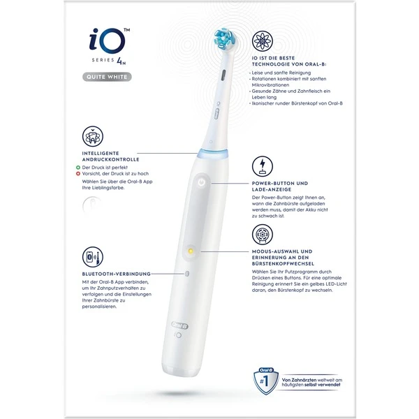 Braun Oral-B IO Series 4, Elektrische Zahnbürste (weiß, Quite White) 6 Braun Oral-B IO Series 4, Elektrische Zahnbürste (weiß, Quite White) – Bild 4