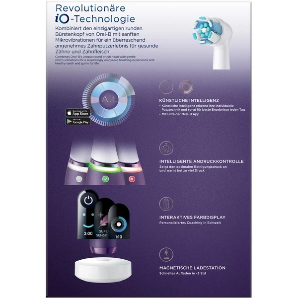 Braun Oral-B IO Series 8 Special Edition, Elektrische Zahnbürste (violett/weiß, Violet Ametrine) – Bild 2
