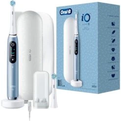 Braun Oral-B IO Series 9 Luxe Edition, Elektrische Zahnbürste (blau/weiß, Aqua Marine)