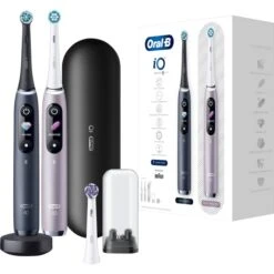 Braun Oral-B IO Series 9, Elektrische Zahnbürste (schwarz/rosé, Black Onyx/Rose Quartz Mit 2. Handstück)