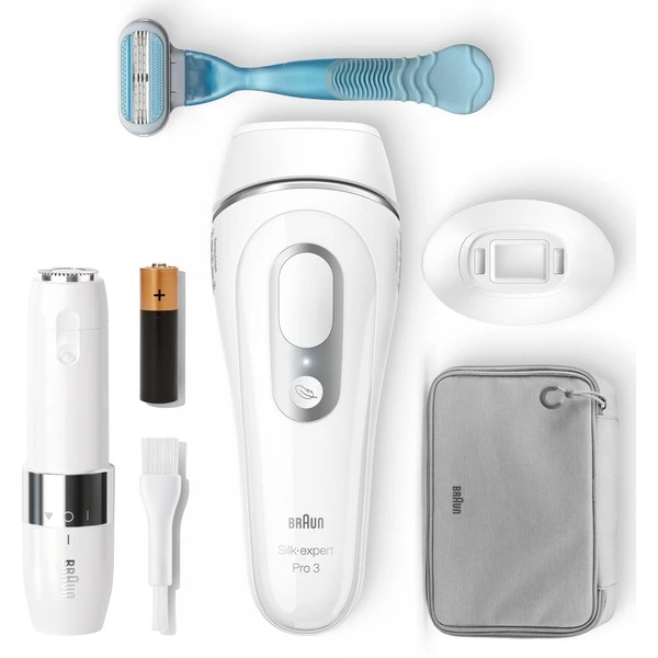 Braun Silk-expert Pro 3 IPL PL3129, Haarentferner (weiß/silber, Inkl. Tasche + Face Mini-Gesichtshaarentferner + Gillette Venus Smooth) 3 Braun Silk-expert Pro 3 IPL PL3129, Haarentferner (weiß/silber, Inkl. Tasche + Face Mini-Gesichtshaarentferner + Gillette Venus Smooth)