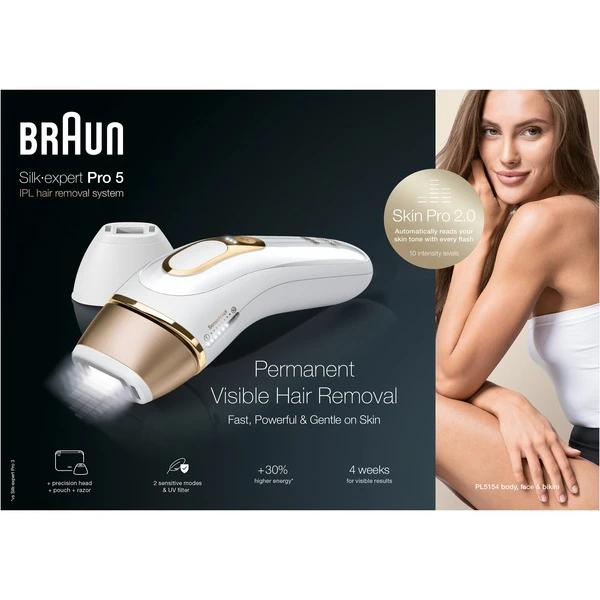 Braun Silk-expert Pro 5 IPL PL5154, Haarentferner (weiß/gold, Inkl. Tasche + Venus Extra Smooth) 6 Braun Silk-expert Pro 5 IPL PL5154, Haarentferner (weiß/gold, Inkl. Tasche + Venus Extra Smooth) – Bild 4