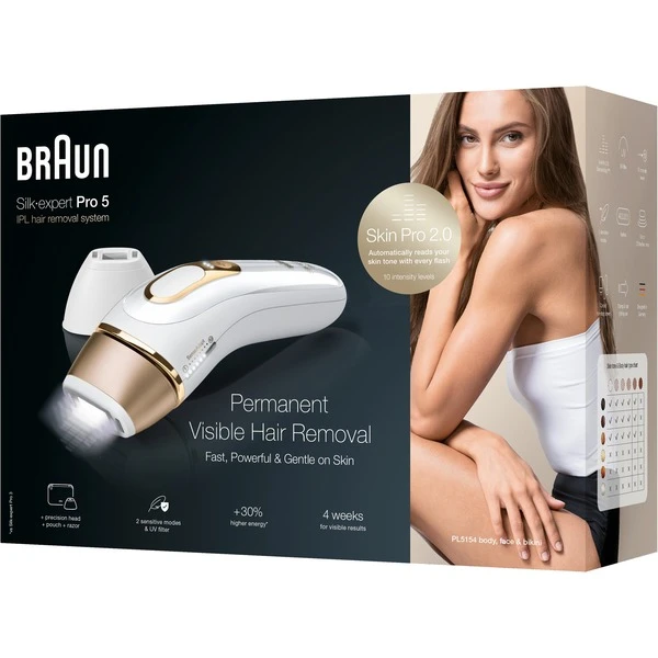 Braun Silk-expert Pro 5 IPL PL5154, Haarentferner (weiß/gold, Inkl. Tasche + Venus Extra Smooth) 7 Braun Silk-expert Pro 5 IPL PL5154, Haarentferner (weiß/gold, Inkl. Tasche + Venus Extra Smooth) – Bild 5