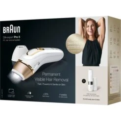 Braun Silk-expert Pro 5 IPL PL5159, Haarentferner (weiß/gold, Inkl. Tasche + Face Mini-Gesichtshaarentferner + Venus Extra Smooth) -Körperpflege Store Braun Silk expert Pro 5 IPL PL5159 Haarentferner@@1816536 4