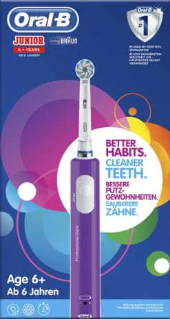 Oral-B Junior Elektrische Zahnbürste, Für Kinder Ab 6 Jahren, Lila -Körperpflege Store a40b5ad4a623b5a0ef886cb39d63b040