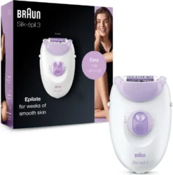 Braun Silk-épil 3-170 Epilierer Für Langanhaltende Haarentfernung, Weiß/violett