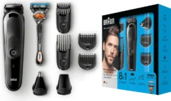 Braun 8-in-1 Trimmer MGK5060, Für Bart, Kopf & Körper, Mit AutoSense-Technologie, Schwarz/Grau