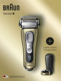 Braun Series 9 9399s + Elektrischer Rasierer Mit 20% Längerer Akku-Laufzeit, Premium Edition In Gold, Ladestation, Leder-Etui, Wet&Dry Elektrorasierer -Körperpflege Store aa39f31e19ae87fd064c2b04035583d9