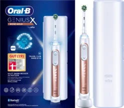 Braun Oral B Genius X ROSE GOLD Bluetooth + Travel CASE Rotierende ZahnbÃ1/4rste, Timer, Ladestandsanzeige -Körperpflege Store aab8bc0369cdc355418d8e5ce41ae060