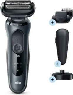 Braun Elektrischer Rasierer - Series 6 - 61-N4500cs + 2 Aufsätze & Ladestation - Grau -Körperpflege Store ab29fa8d7f65de23758e9c892281944a