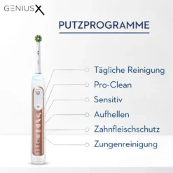 Braun Oral B Genius X ROSE GOLD Bluetooth + Travel CASE Rotierende ZahnbÃ1/4rste, Timer, Ladestandsanzeige -Körperpflege Store ab3bb4ae52e94e0f9da60b6ba0ca325a