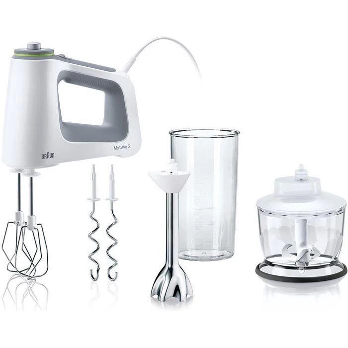 Braun Handmixer Multimix 5 HM5137WH Set, 750 Watt, Weiß, Mixfuß, Mixbecher, Zerkleinerer 3 Braun Handmixer Multimix 5 HM5137WH Set, 750 Watt, Weiß, Mixfuß, Mixbecher, Zerkleinerer