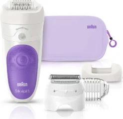 Braun Silk-épil 5 5-549 Geschenkset – SensoSmart Epilierer Violett, Mit Neopren Kulturtasche