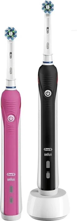 Oral-B PRO 2 2950N Doppelpack Elektrische Zahnbürste/Electric Toothbrush Mit Visueller Andruckkontrolle Für Extra Zahnfleischschutz, 2 Modi Inkl. Sensitiv, Timer, 2 Aufsteckbürsten, Schwarz & Pink -Körperpflege Store b9003a2cc5068d1f0fb477eeeea06be0