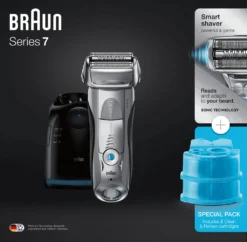 Braun Series 7 Braun Series 7 7899cc Rasierapparat, Mit Reinigungs- Und Ladestation, Reise-Etui Und Zwei Ersatzkartuschen – Silber -Körperpflege Store bbd6fe281caf55cd14d96f20450b6413