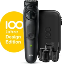 Braun BT7 Barttrimmer Für Herren, Haarschneider, Design Edition Mit Reise-Etui – Schwarz