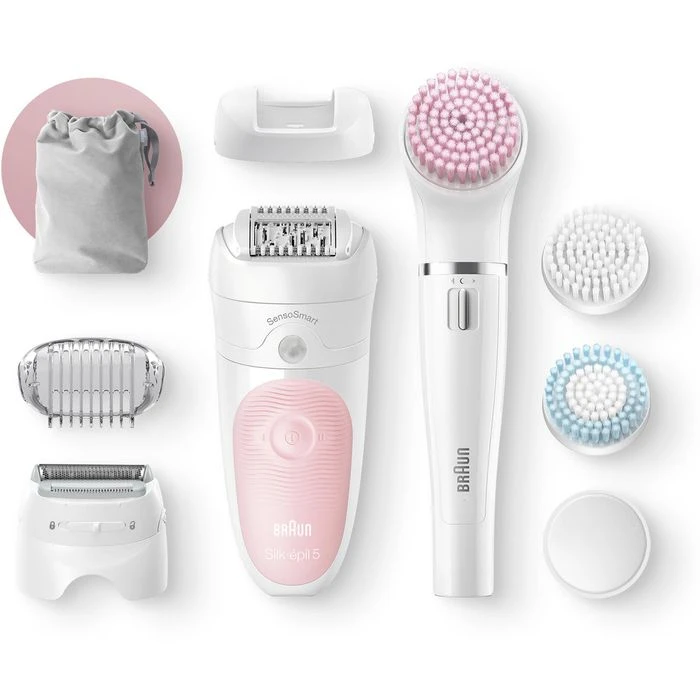 Braun Epilierer Silk-epil 5 Beauty-Set 5-895, 6in1, Mit 5 Extras, Wet&Dry, Weiß/rosa, Braun FaceSpa 7 Braun Epilierer Silk-epil 5 Beauty-Set 5-895, 6in1, Mit 5 Extras, Wet&Dry, Weiß/rosa, Braun FaceSpa – Bild 5