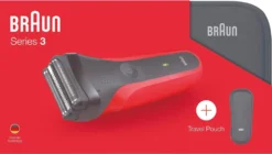 Braun Series 3 300Ts, Folienschaber, Schwarz, Rot, Akku, Nickel-Metallhydrid (NiMH), Integrierte Batterie, 20 Min -Körperpflege Store c039a8819fbf67e76fcebfce8aadaa9c