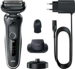 Braun Elektrischer Rasierer - Series 5 - 51-W4200cs + Präzisionsaufsatz & Ladestation - Schwarz & Weiß -Körperpflege Store c131afb1ff6d9622b122393cd48955a6