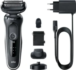 Braun Elektrischer Rasierer - Series 5 - 51-W4200cs + Präzisionsaufsatz & Ladestation - Schwarz & Weiß -Körperpflege Store c756e7f7e7f883fda4eac9bfd42fc205