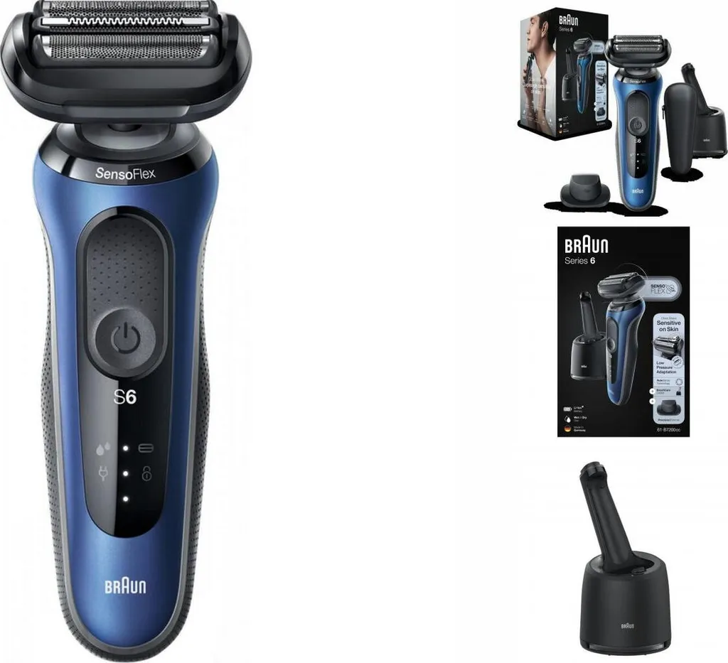 Braun Elektrischer Rasierer - Series 6 - 61-B7200cc + Präzisionsaufsatz & Reinigungsstation - Blau & Schwarz 14 Braun Elektrischer Rasierer - Series 6 - 61-B7200cc + Präzisionsaufsatz & Reinigungsstation - Blau & Schwarz – Bild 12