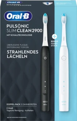 Oral-B Elektrische Zahnbürste - Pulsonic Slim Clean + 2. Handstück - Black/White -Körperpflege Store cd7431d924d886a873592f5b35f05a03