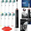Oral-B Pro 3 3000 Pure Clean Black Elektrische Zahnbürste + 8 Ersatzspitzen -Körperpflege Store da4b42252639f28341039967ee3506b0