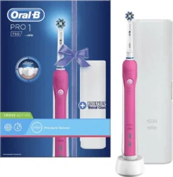 Oral-B Pro 1, 750 Elektrische Zahnbürste Reise-Etui Pink -Körperpflege Store e2e76fc602558d4f38745b5551406640