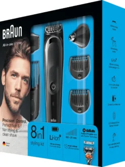 Braun 8-in-1 Trimmer MGK5060, Für Bart, Kopf & Körper, Mit AutoSense-Technologie, Schwarz/Grau -Körperpflege Store e409a009935426d92dab55ff5d9aa90b