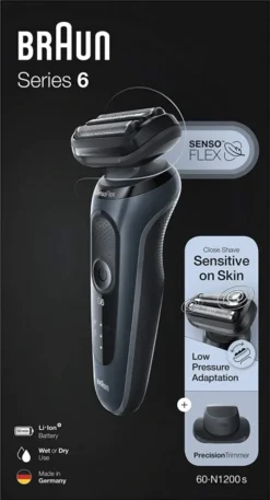 Braun Series 6 60-N1200s Herrenrasierer Wet&Dry 50min Laufzeit Reise-Etui Grau -Körperpflege Store e61b869d4b1ebc7f5896c45466f72513