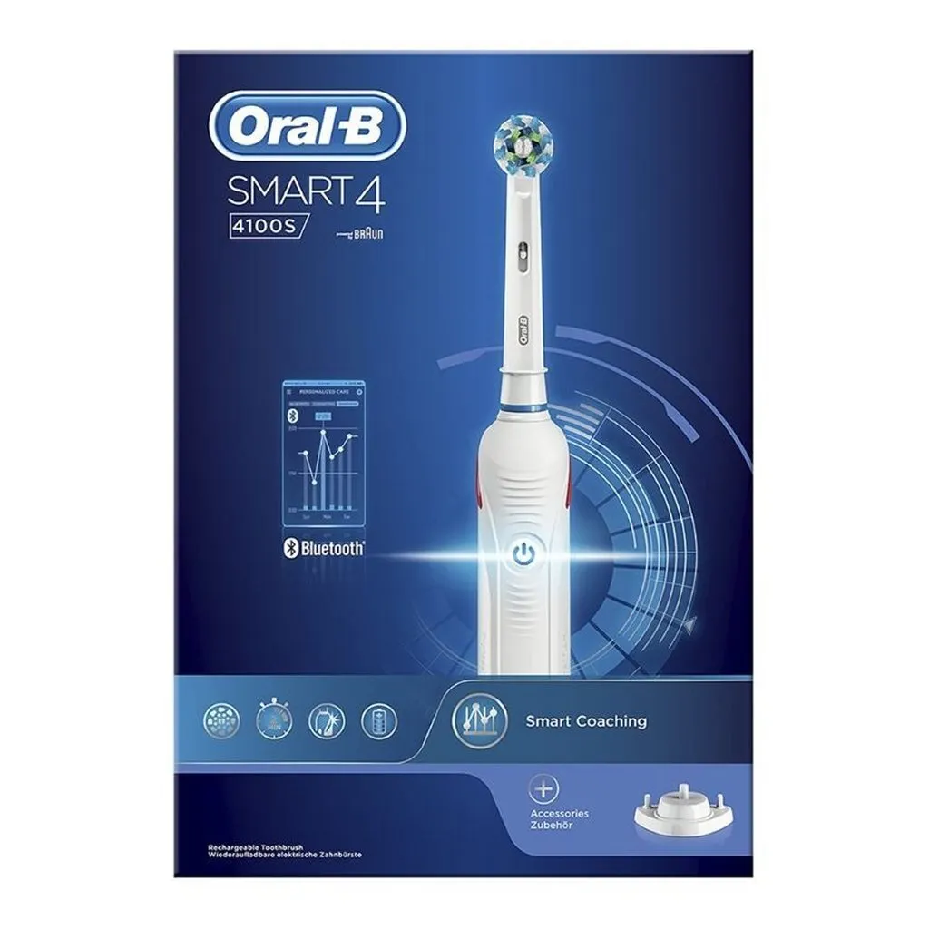 Oral-B SmartSeries Smart 4 4100S, Erwachsener, Rotierende-vibrierende Zahnbürste, Tägliche Pflege, Zahnfleischpflege, Sensibel, 45000 Bewegungen Pro Minute, Weiß, 9900 Bewegungen Pro Minute 4 Oral-B SmartSeries Smart 4 4100S, Erwachsener, Rotierende-vibrierende Zahnbürste, Tägliche Pflege, Zahnfleischpflege, Sensibel, 45000 Bewegungen Pro Minute, Weiß, 9900 Bewegungen Pro Minute – Bild 2
