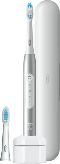 Oral-B Pulsonic Slim Luxe 4500 Elektrische Schallzahnbürste Für Gesünderes Zahnfleisch In 4 Wochen, Mit Sensitiv-Programm, Premium Reise-Etui, Platin -Körperpflege Store e7111c338a1ecbdbf02fff185039d233