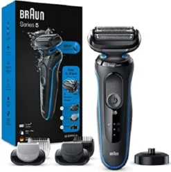 Braun Rasierer 50-B4650cs Cordless, Ladezeit 1 H, Lithium-Ionen, Anzahl Scherköpfe/Klingen 3, Schwarz/Blau, Wet & Dry -Körperpflege Store e724e3d46f51d6795213243851840072