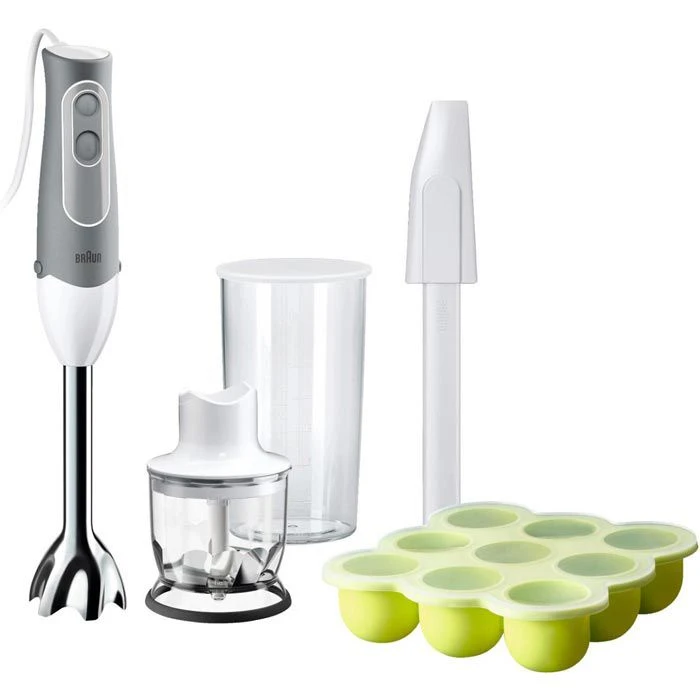 Braun Stabmixer MultiQuick 5, MQ 523, Baby, Edelstahl, 600 Watt, Weiß / Grau 3 Braun Stabmixer MultiQuick 5, MQ 523, Baby, Edelstahl, 600 Watt, Weiß / Grau